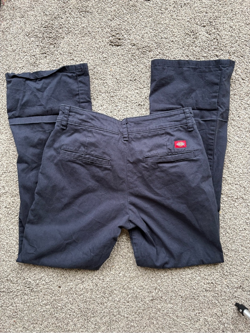 Dickies Black Boot Cut Work Pants with Red Brand Patch
